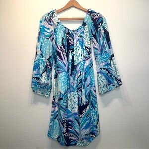 Lilly Pulitzer Dress Women's Small Nevie Alotta Colada Off Shoulder Bell Sleeve